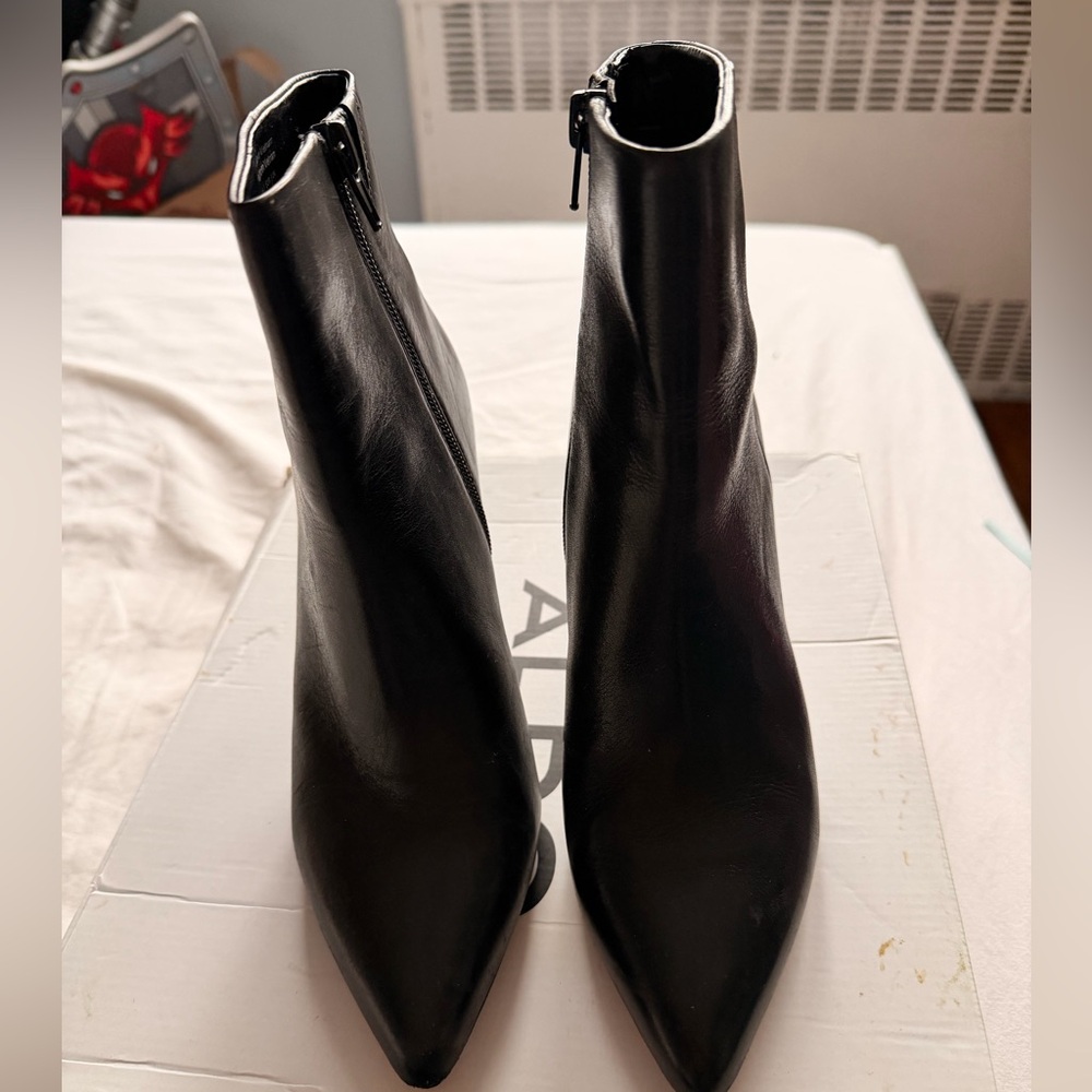 Aldo Sleek Black Ankle Booties